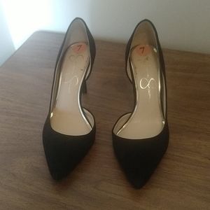 Jessica Simpson half D'orsay heel black